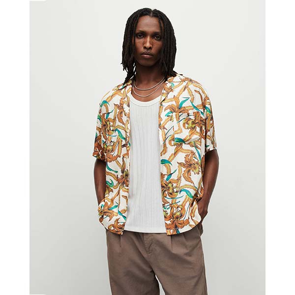 Allsaints Australia Mens Mesquida Floral Shirt White AU46-142